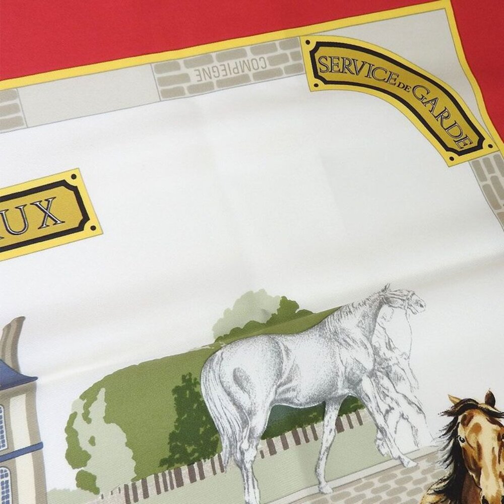 Hermes Scarf Carre 90 100% Silk LES Haras Nationaux National Stallion Breeding - Picture 5 of 7